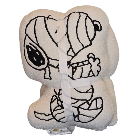 Peanuts Snoopy Woodstock Sherpa Pillows Halloween Mummy - Picture 1 of 3